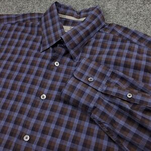 Canali Dress Shirt Mens XL Gingham Check Button Down Cotton Italy Luxury Formal